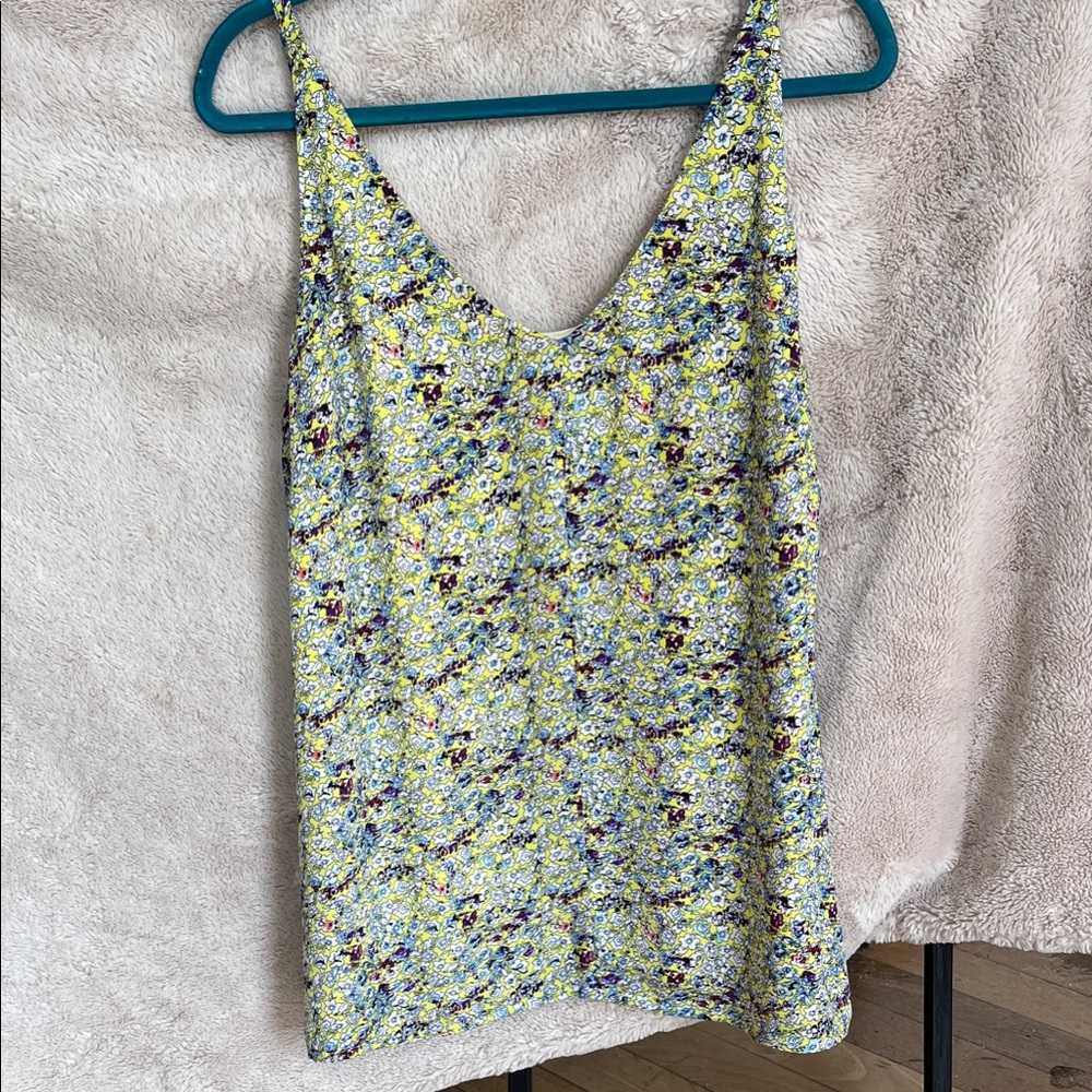 CAbi Floral V-Neck Camisole Tank Top - Yellow Floral large